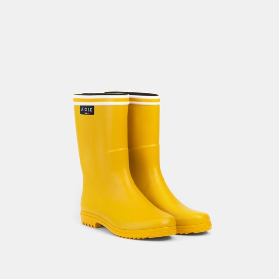 Aigle The Boot With The Double White Stripe Rain Boots Women Yellow ZA-19854